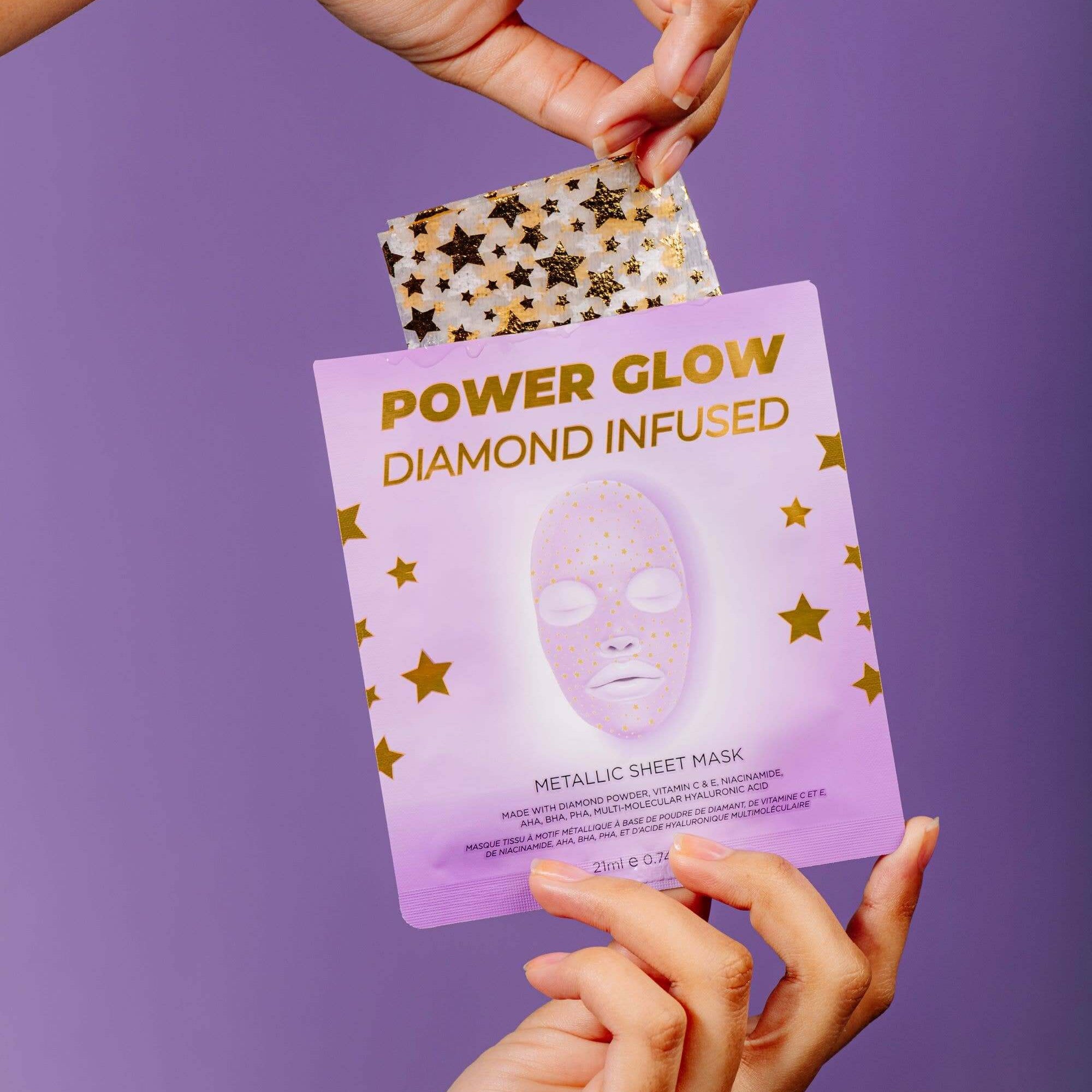 Vitamasques Power Glow Diamond Infused Metallic Face Sheet Mask 💎