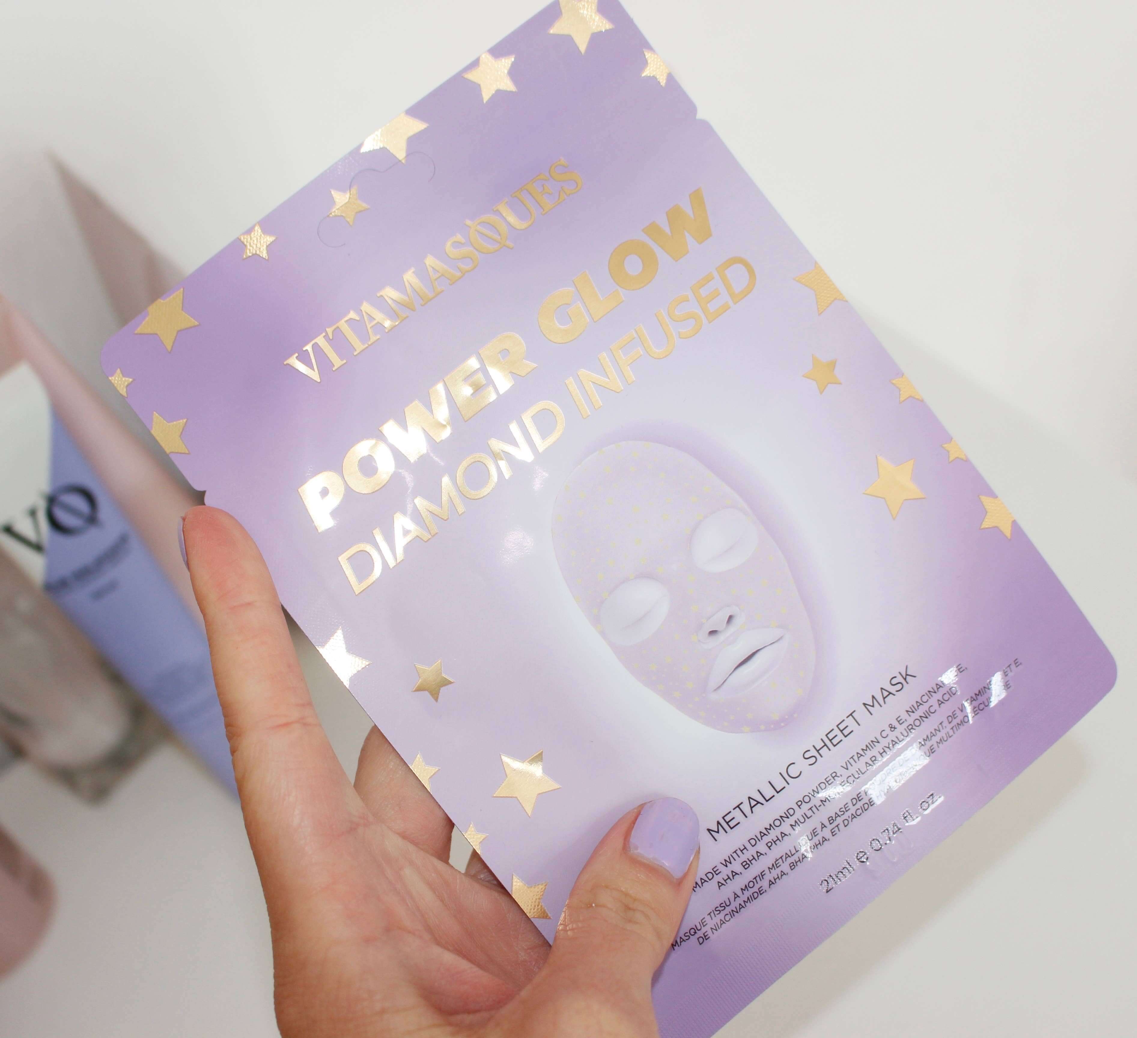 Vitamasques Power Glow Diamond Infused Metallic Face Sheet Mask 💎