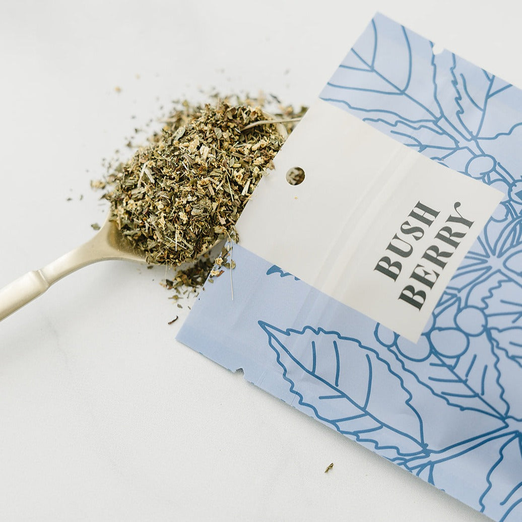 Dried herbs on a spoon Tea – Organic Winter Wellness | Bush Berry
