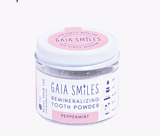 Gaia Smiles tooth powder Gaia Smiles, Peppermint Remineralizing Tooth Powder, Kelowna BC
