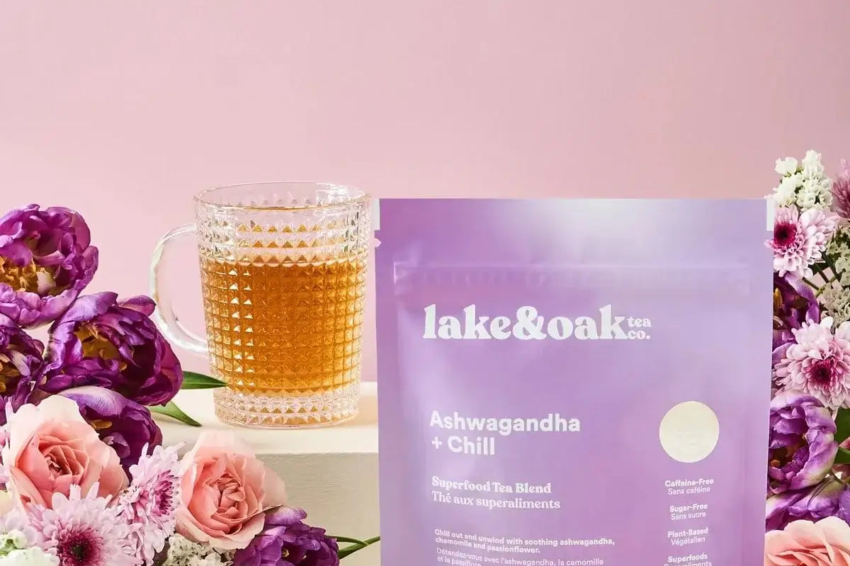 Lake & Oak Teas Teas Lake & Oak Teas, Ashwagandha + Chill -  Superfood Tea Blend, Caffeine Free Tea Bags