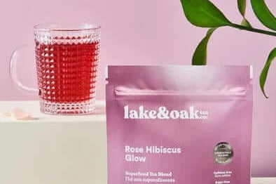 Lake & Oak Teas Teas Pouch tea bags Lake & Oak Teas, Rose Hibiscus Glow - Superfood Tea Blend, Caffeine Free