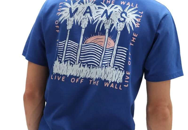 VANS Apparel & Accessories Large VANS "Off The Wall", 66 Palms T-Shirt, Blue