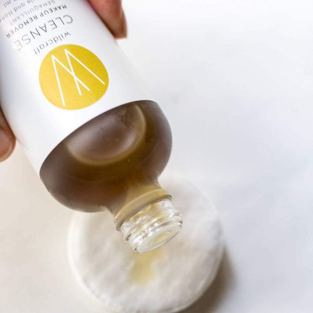 Wildcraft Face Oils Wildcraft Cleanse Makeup Remover on tiled bathroom counter pour onto cotton pad